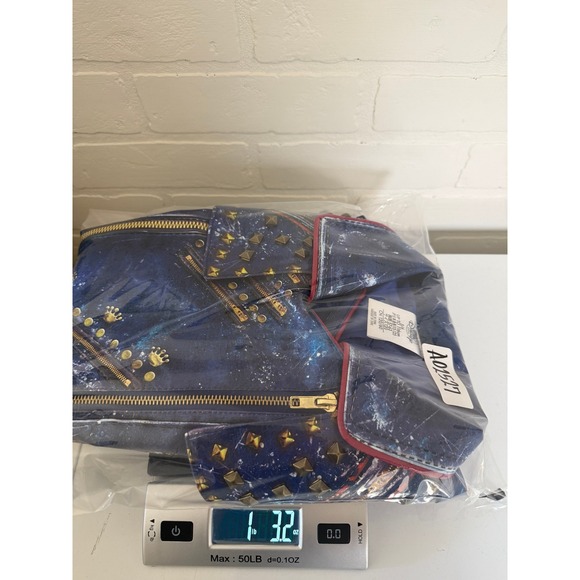 Disney‎ Store Descendants 2 Mai Jacket Kids 5/6 Blue Faux Leather Studded Moto - Picture 5 of 16